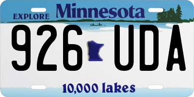 MN license plate 926UDA