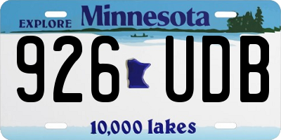 MN license plate 926UDB