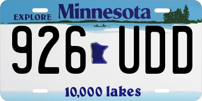 MN license plate 926UDD