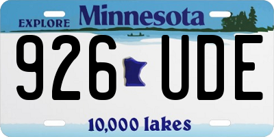 MN license plate 926UDE