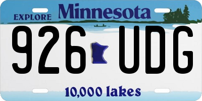 MN license plate 926UDG
