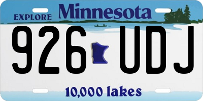 MN license plate 926UDJ