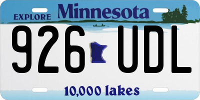 MN license plate 926UDL