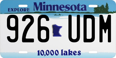 MN license plate 926UDM