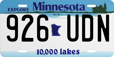 MN license plate 926UDN