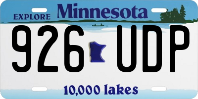 MN license plate 926UDP