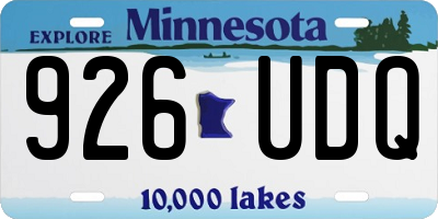 MN license plate 926UDQ