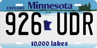 MN license plate 926UDR