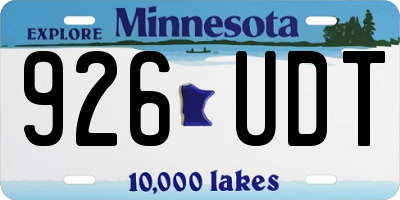 MN license plate 926UDT