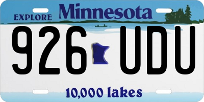 MN license plate 926UDU