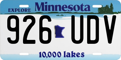 MN license plate 926UDV