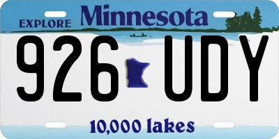 MN license plate 926UDY