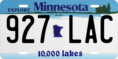 MN license plate 927LAC