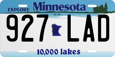 MN license plate 927LAD