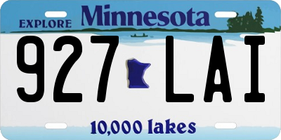 MN license plate 927LAI