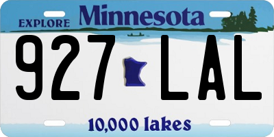 MN license plate 927LAL