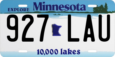 MN license plate 927LAU