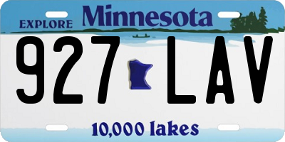 MN license plate 927LAV