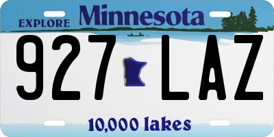 MN license plate 927LAZ