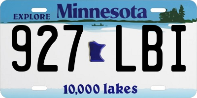 MN license plate 927LBI