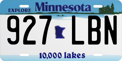 MN license plate 927LBN