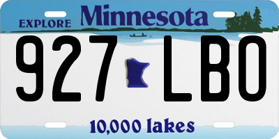 MN license plate 927LBO