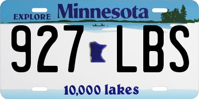 MN license plate 927LBS
