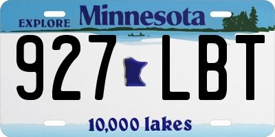 MN license plate 927LBT