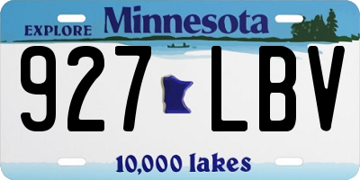 MN license plate 927LBV