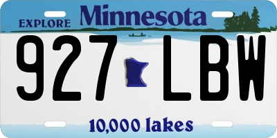 MN license plate 927LBW
