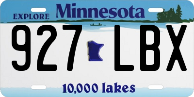 MN license plate 927LBX