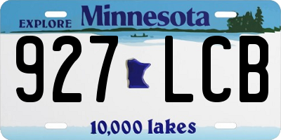 MN license plate 927LCB