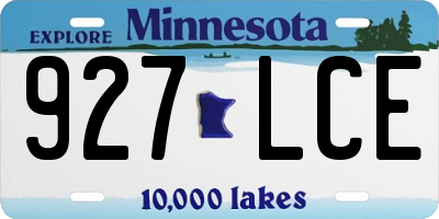 MN license plate 927LCE