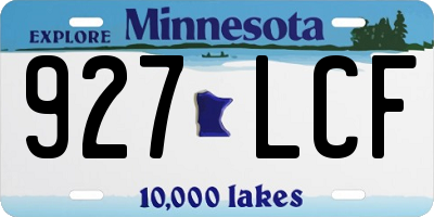 MN license plate 927LCF