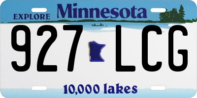 MN license plate 927LCG