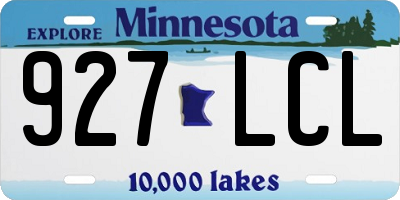 MN license plate 927LCL