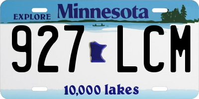 MN license plate 927LCM