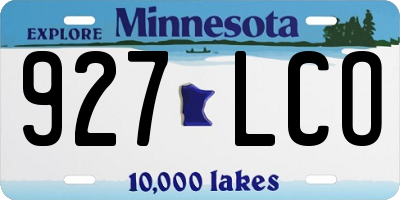 MN license plate 927LCO