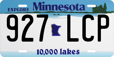 MN license plate 927LCP