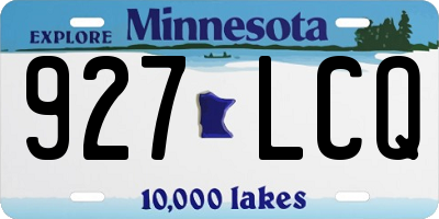 MN license plate 927LCQ