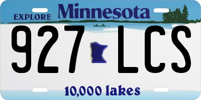 MN license plate 927LCS