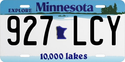 MN license plate 927LCY