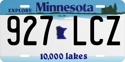 MN license plate 927LCZ