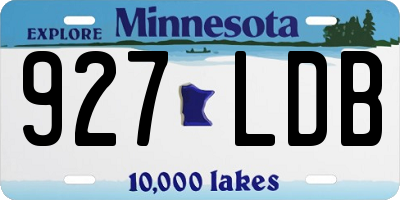 MN license plate 927LDB
