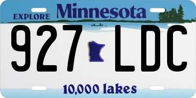 MN license plate 927LDC