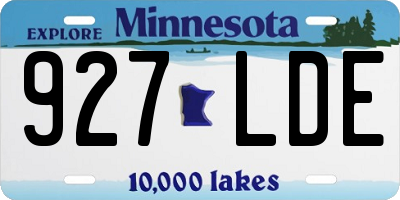 MN license plate 927LDE