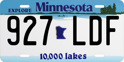 MN license plate 927LDF