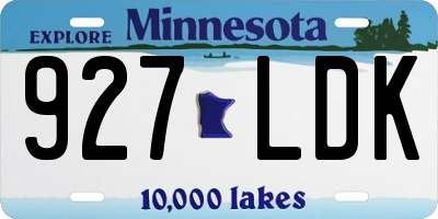 MN license plate 927LDK