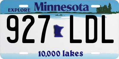 MN license plate 927LDL