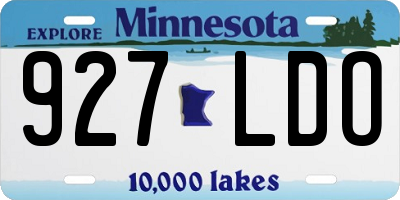 MN license plate 927LDO